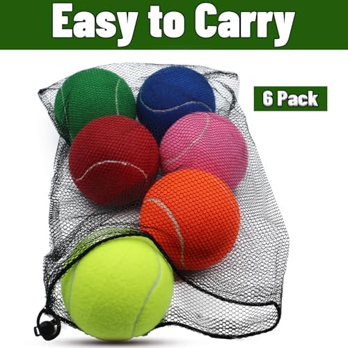 Magicorange Large Tennis Balls for Dogs, 6 Pack 4 Inch Big Tennis Ball