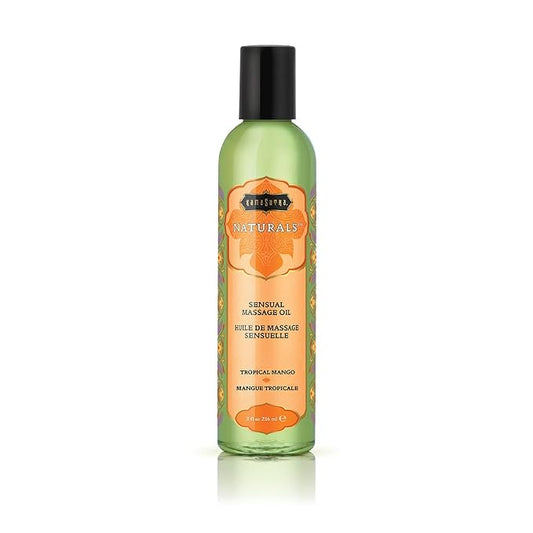 KAMA SUTRA Naturals Massage Oil – 8 fl oz - Massage Oil for Body - Sensual Massage for Couples, Women, and Men (Tropical Mango)