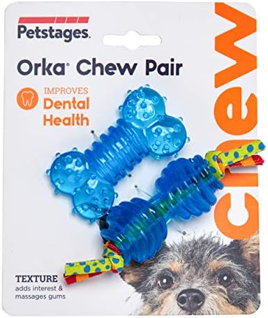Petstages Mini Orka Chew Pair Bone & Dumbbell Dog Toys - 6 Pack