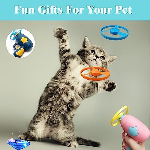 Cat Fetch Toy, Interactive Flying Cat Toy with 20 Propellers, Kitten Tracks Toy for Training Hunting Chasing