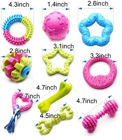 SZKOKUHO Small Dogs Puppy Chew Toys 17Pack Cute Variety Shape Multi Colors Designs to Bite Anytime Enjoy Teething Toys Training Supplies