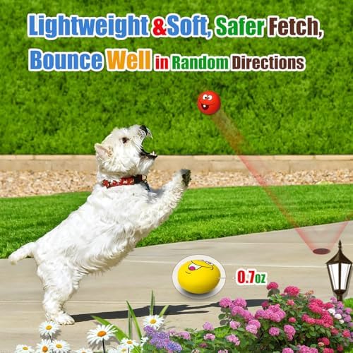 HOLYSTEED Latex Squeaky Dog Toys for Small Dogs, Mini Breed, 2.2" Flat Ball