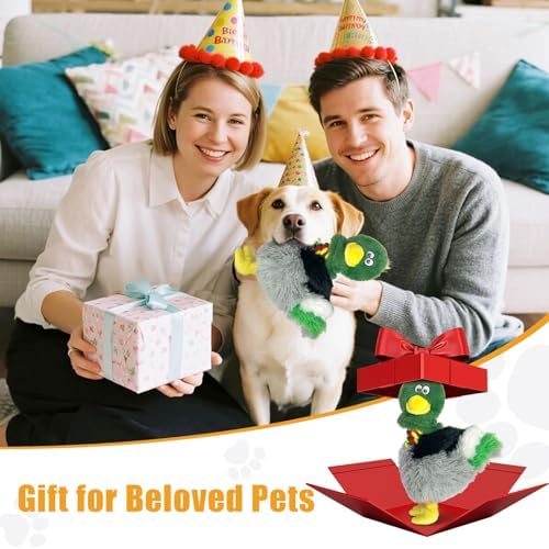 Squeaky Stuffed Dog Toys, Soft Plush Dog Toy with Squeaker, Interactive Tug of War Pet Toys, Puppy Teething Chew Toy, Gift for Small, Medium & Large Dogs to Keep Them Busy - Chicken