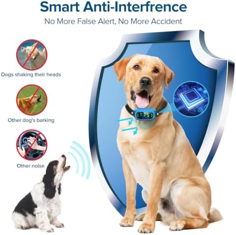 FAFAFROG Dog Bark Collar, Rechargeable Smart Collar, Anti Barking Training Collar with 5 Adjustable Sensitivity Beep Vibration, Bark Collar for Large Medium Small Dogs (Blue)