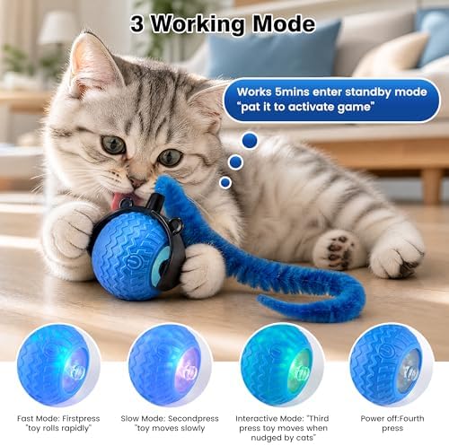 ZUAMEGUCat Toys for Indoor Cats - Interactive Rolling Ball