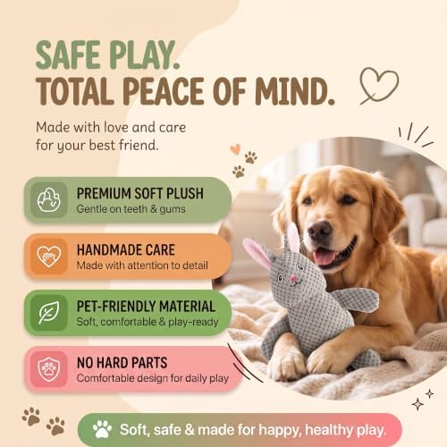 Act boldly 5-Pack Squeaky Dog Toys – Durable Animal-Shaped Plush Chew Toys for Dogs, Handmade Interactive Puppy Toys with Squeaker, Perfect for Reducing Destructive Behavior