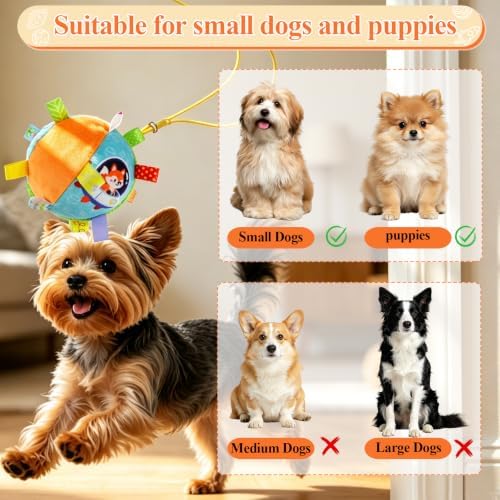 ASOCEA Hanging Dog Toy with Suction Cup, Colorful Squeaky Play Ball