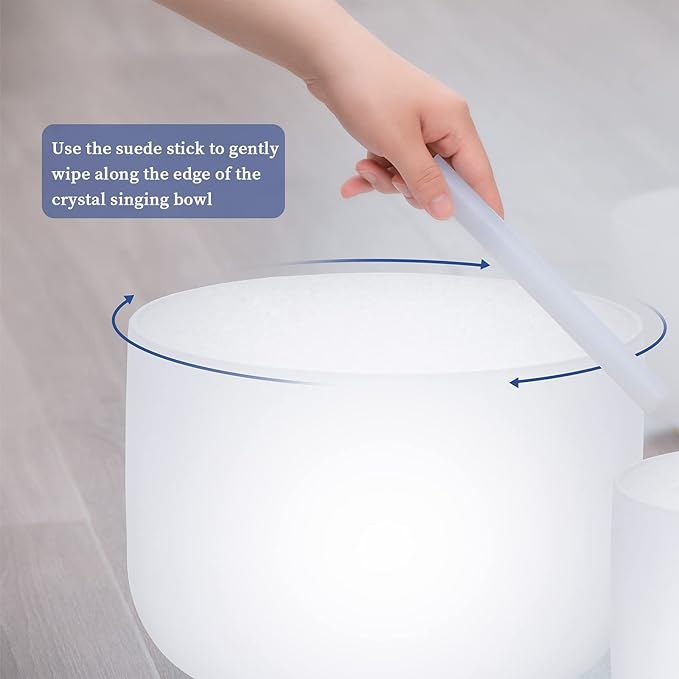 SOLSHINE 6-12 Inch Crystal Singing Bowl Set of 7 For Sound Healing With 2pcs Free Heave Duty Carring Case Crystal Mallet And O-ring Sound Repairer