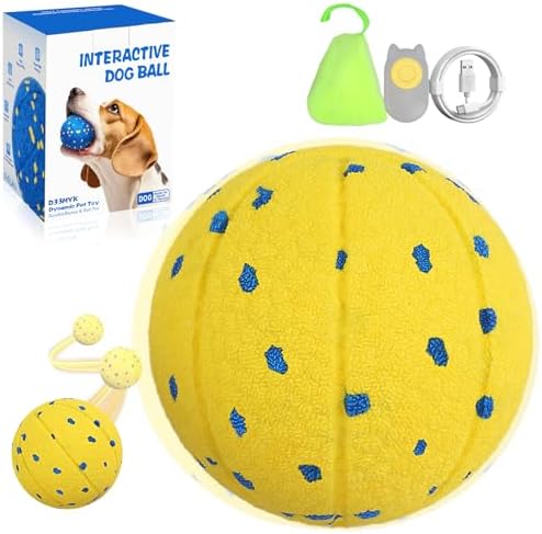 Dog Ball Interactive Dog Toy with Remote Control,Automatic Moving,Bouncing and Rotating 3 Modes,E-TPU Material Aggressive Chewers,IPX7 Waterproof,Rolling Ball for Large Medium Dogs