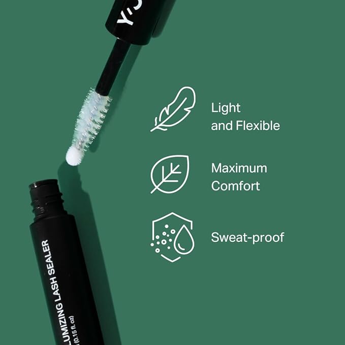 Y’OUR Voluminizing Lash Glue & Sealer: Waterproof, Long-Lasting Adhesive for Falsies & Clusters; Natural Look, No Irritation, Latex-Free, DIY Eyelash Extension at Home