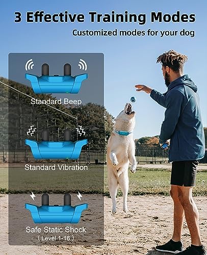 Bousnic Dog Shock Collar with Remote - [New Edition] 4000FT Dog Training Collar for Large Medium Small Dogs (8-120lbs) Waterproof E Collar with Beep, Vibration, Safe Shock