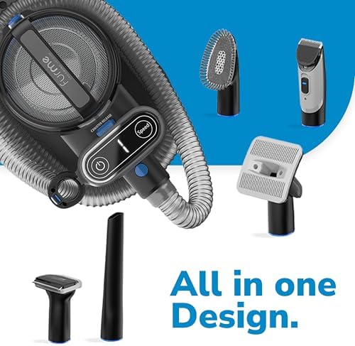 FURME Professional Plus Pet Grooming Vacuum Kit - Cat & Dog Grooming Kit for Easy Pet Care at Home, Quiet & Safe Dog Hair Remover Machine with Brush, Clipper, Shedding & Cleaner Tools & 2L Canister