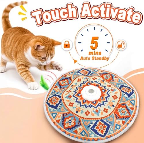 Interactive Cat Toys, Rechargeable & Touch Activated Hide and Seek Kitten Toys for Bored Indoor Cats