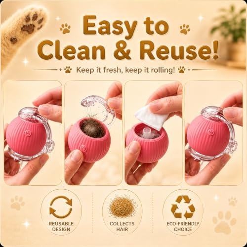 Pack-4 Interactive Cat Toys, Motion-Activated Rolling Ball with Speedy Tail,Smart Automatic Cat Chase, 360° Rotating, USB-C Rechargeable, Self-Play Toy for Indoor Cats, Kittens & Puppies.