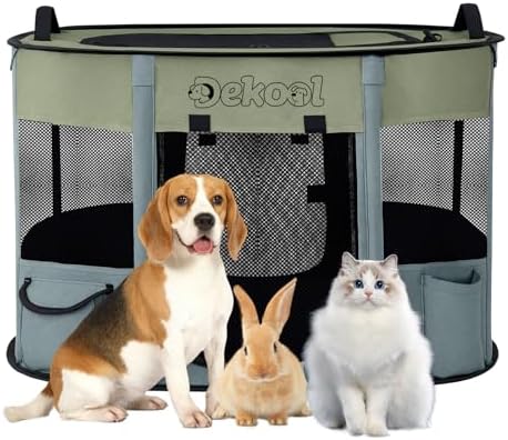 Foldable Pet Playpen, Portable Crate for Dogs & Cats, Indoor Outdoor Travel