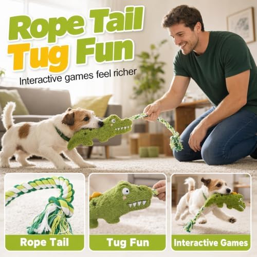 Yilia Fun Knotty Crocodile Dog Chew Toy for Interactive Play (Elephant)