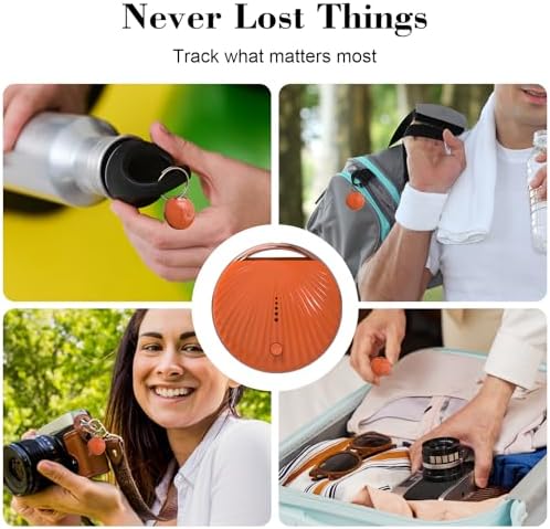 Air Tracker Tag, [MFi Certified] Smart Tag, Pet Bluetooth Tracker for Apple Find My, IP68 Waterproof,Replaceable Battery, Key Finder and Item Locator for Keys, Bags, Pets, Wallet (iOS Only)-Orange