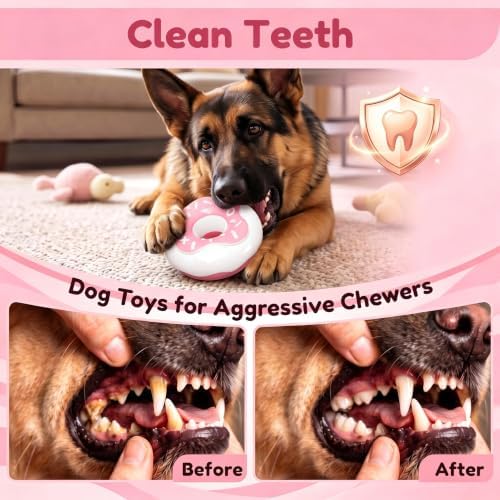 Squeaky Dog Chew Toys, Interactive Tough Indestructible Dog Toys for Aggressive Chewers, Medium to Large Dogs, Indoor & Outdoor Use