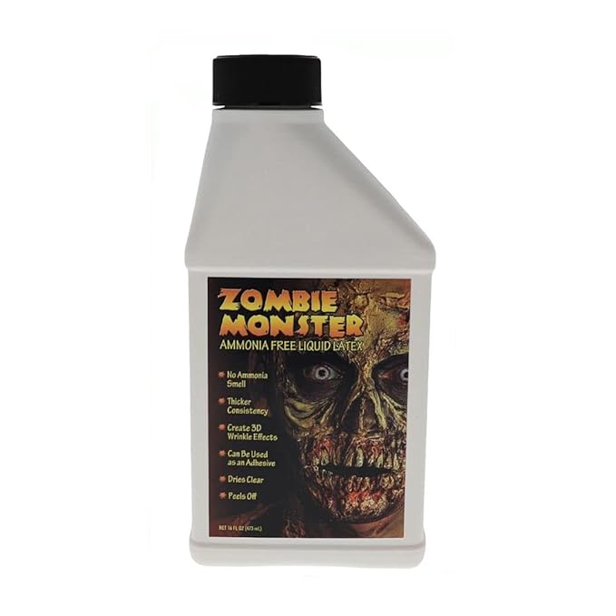 FX Zombie Ammonia Free Liquid Latex 2 Pack + Fake Blood for Halloween Vampire, Monster, Zombie Makeup and Dress up, Ideal for Art, Theater, Stage Blood