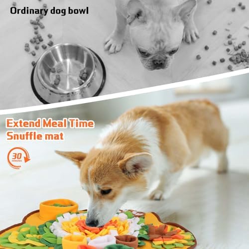 Snuffle Mat for Small Medium Dogs Nose Smell Training, Orange