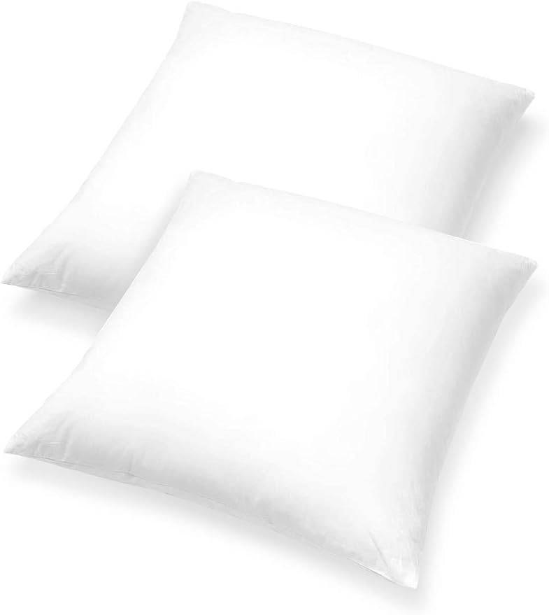 Pillow Inserts - Pack of 2-18" x 18" Square Decorative Throw or Sham for Couch - Bed - Sofa