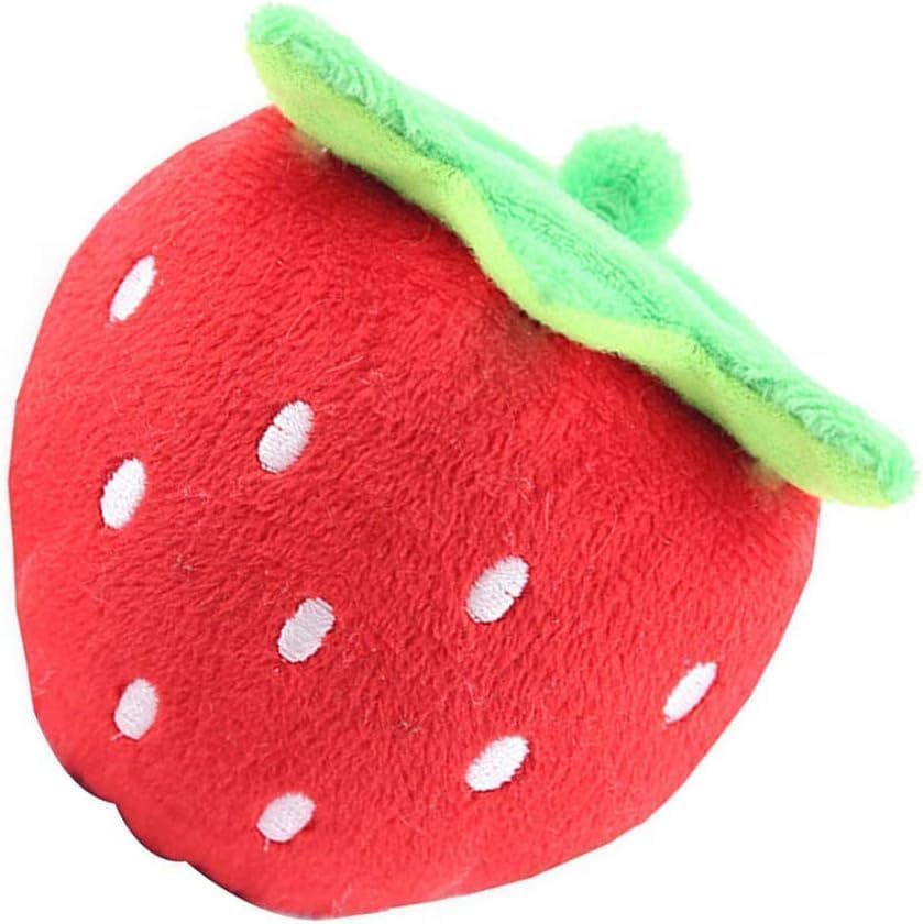 Red Strawberry Practical Design and Interactive Plush Squeaky Dog Toys Electronic Motion Pet Toy for Prevent Boredom Red Pet Supplies Creative and Exquisite Dog Squeak Toys Pet Supplies