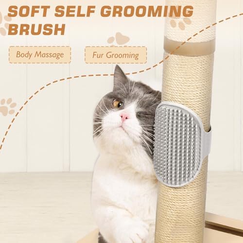 27” Small Cat Tree with 3-Tier Ball Track & Jute Scratching Post, Space-Saving Kitten Tower for Indoor Pets, Interactive Activity Center with Hanging Toys for Furniture Protection
