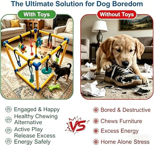Puppy Play Gym Toys for Puppies - 8 Interactive Teething Dog Toys
