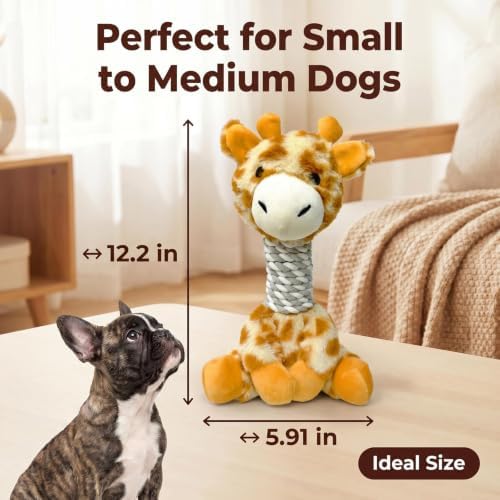 Indestructible Giraffe Plush Squeaky Dog Toy for Aggressive Chewers