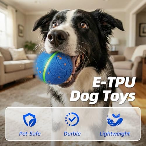 Diman Interactive Dog Toys, Moving Balls for Dogs, 3 Bounce Modes, 3.2 Inch