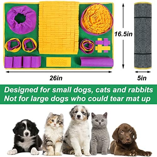 Vivifying Snuffle Mat for Dogs, Interactive Dog Puzzle Toys for Boredom and Mental Stimulation, Sniff Mat Helps Puppy and Cats Slow Eating and Keep Busy