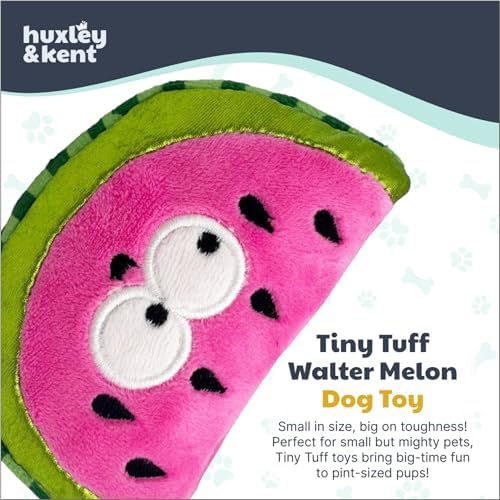 Huxley & Kent Tiny Tuff Plush Dog Toy, Walter Melon, Small