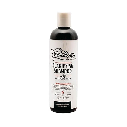 DandyMen Tea Tree Clarifying Shampoo | Deep Cleanse and Scalp Health with Aloe Vera & Tea Tree Oil | 11.83 oz (Saffron Ember)
