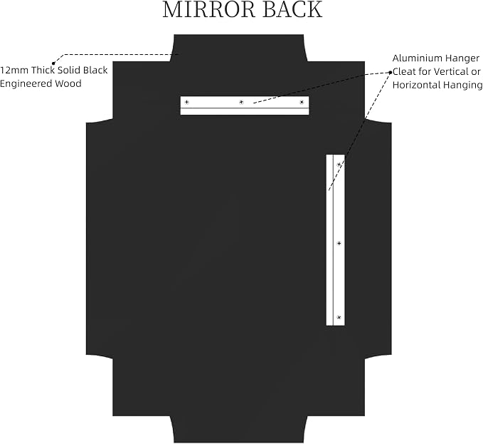 Kelly Miller 20"x30" Gold Foil Scalloped Edge Decorative Vanity Wall Mirror | Hand-Applied Gold Foil Finish. HD Mirror With French Cleat. Elegant Beveled Wall Mirror Decor For Bathroom Bedroom Entryway.