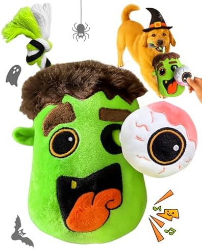 Swooflia Halloween Tug of War Dog Toy-Squeaky Plush Toy with Rope for Medium Large Breed Dogs to Keep Them Busy, Cute Monster Interactive Doggie Toys