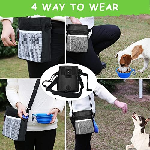 SZO Dog Training Treat Pouch with Training Clicker, Black