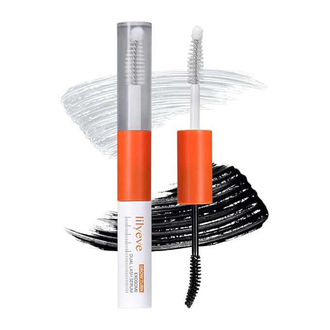 lilyeve GROWTURN Eyelash Growth Serum, Korean Lash Enhancing Serum for Longer Natural Lashes, 2-in-1 Dual Lash Serum for Day & Night Care, Prostaglandin Free with Biotin & Exosome, 0.27 fl. oz.