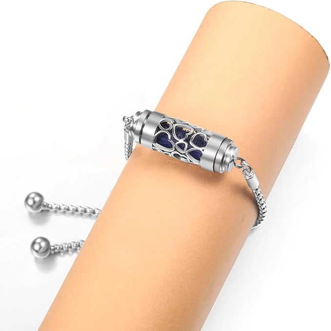 Essential Oil Bracelet,Essential Oil Diffuser Bracelet Stainless Steel Aromatherapy Locket Adjustable Diffuser Bracelet Unisex (Stretch-A)