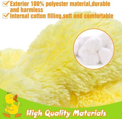 EXPAWLORER Plush Squeaky Duck Dog Toy - Dog Toys to Keep Them Busy, Soft Stuffed Animal, Best Birthday Gift Interactive Filled Chew Toys for Small Medium Dogs Puppy Biting Training Teething, Yellow