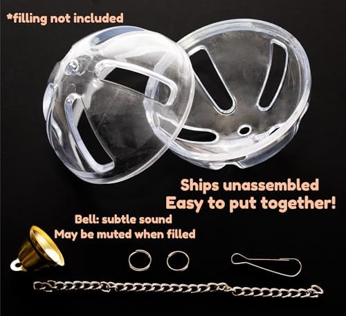 Bird Foraging Ball Toy, 3.5 Inch, Interactive Hanging Treat Dispenser & Enrichment Toy for Cockatiels, Parrotlets, Conures, Caiques, Small Parrots, and Doves, Forage Toy