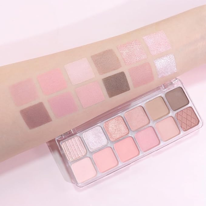 AMY'S DIARY 12Color Light Pink Purple Eyeshadow Palette, Long-Lasting, Elevate Your Eye Makeup– Unleash Your Unique Style (09#)