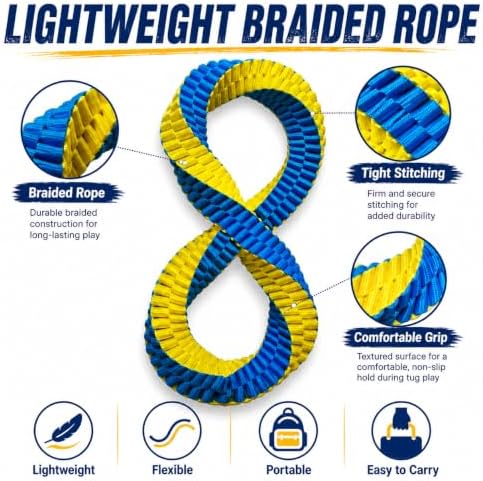 Dog Tug Toy, Interactive Rope Toy for Fetch & Tug, Figure 8 Design，Large