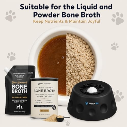 Slow Feeder Dog Bowl with Interactive Roll Ball, Anti-Slip Dog Lick Bowl for Liquid Treats, Bone Broth & Yogurt, Anxiety Relief Boredom Puzzle Feeder for Small Large Dogs
