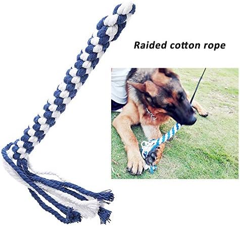Flirt Pole for Dogs, Interactive Teaser Wand with Fleece Rope Toy