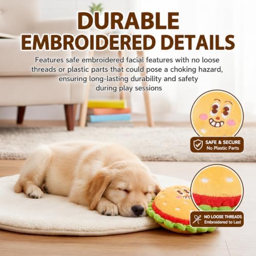 Doughnut Dog Squeak Toy, 1 Pack (Green)