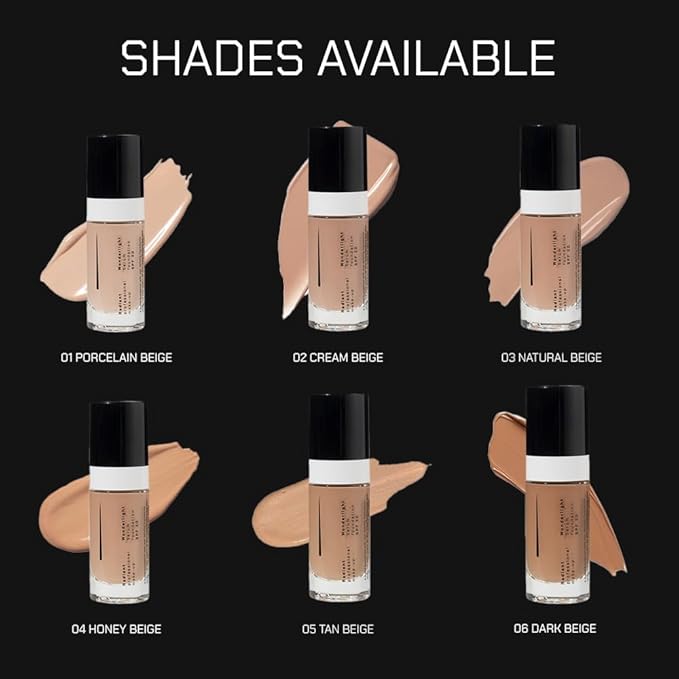 Radiant Professional Wonderlight Serum Lightweight Liquid Foundation Makeup SPF 20 -Alternative to Bronzer Powder-Color Corrector, Under Eye Concealer & Matte Eyeshadow Base-1.01oz-Porcelain Beige(01)