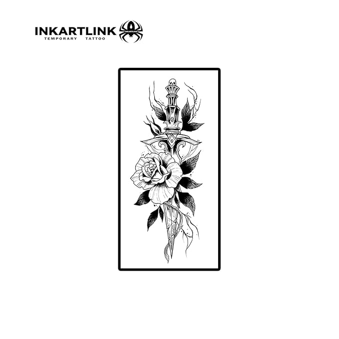 INKARTLINK Semi Permanent Tattoo, 15-day Temporary Tattoo, Flower Tattoo for Women, Waterproof and Anti-reflective, Exquisite Packaging, Unique Design (Flowers 5)