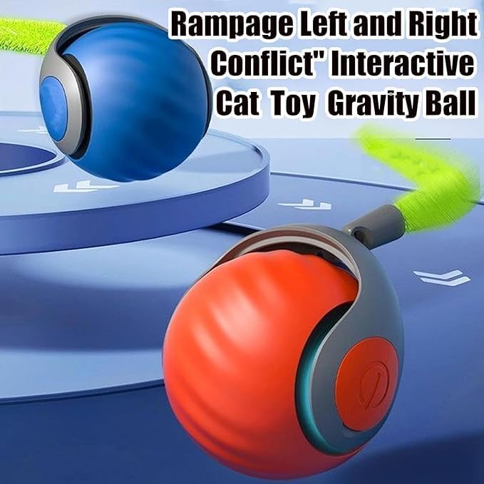 Speedy 2.0 Tail 2 Packs Interactive Cat Toys for Indoor Cats, Automatic Cat Toy with Tail, Electric Rolling Ball on Carpet,Cat Toys for Bored Indoor Adult Cats