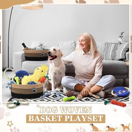 Zopeal Dog Toy Gift Basket Set for Puppy Birthday, Black