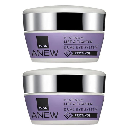 AVON Anew Platinum Eye Cream System, Day & Night Duo with Protinol, Anti-Aging Treatment for Firmer Eyes, 0.67 fl oz Each, 2 Pack
